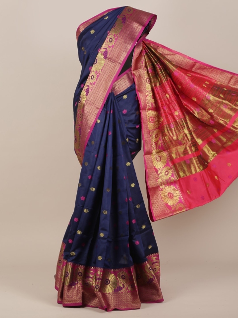 

Pothys Blue & Pink Woven Design Zari Saree