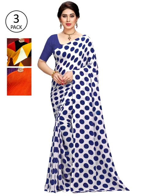 

KALINI Pack Of 3 Yellow & Orange Saree