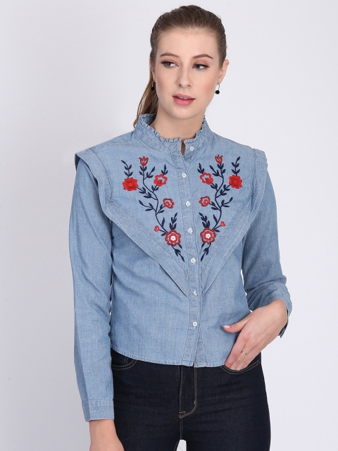 

Heather Hues Women Blue Floral Casual Shirt