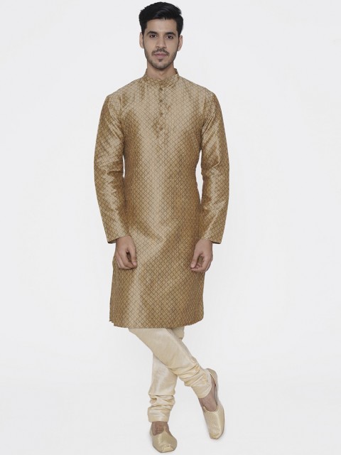 

TABARD Men Brown & Cream-Coloured Kurta