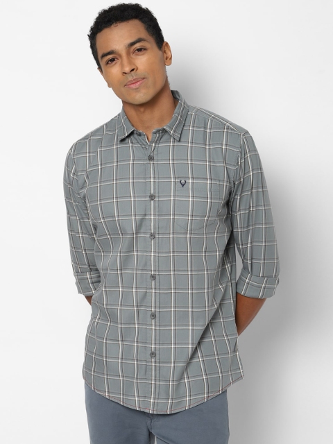 

Solly Jeans Co Men Grey Tartan Checked Casual Shirt