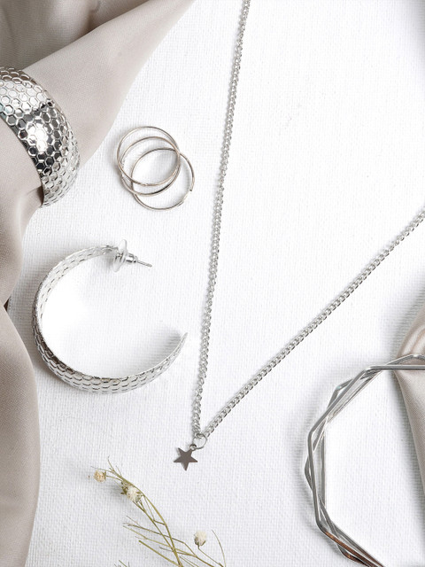 

JOKER & WITCH Silver-Toned Cosmic Cluster Jewellery Set