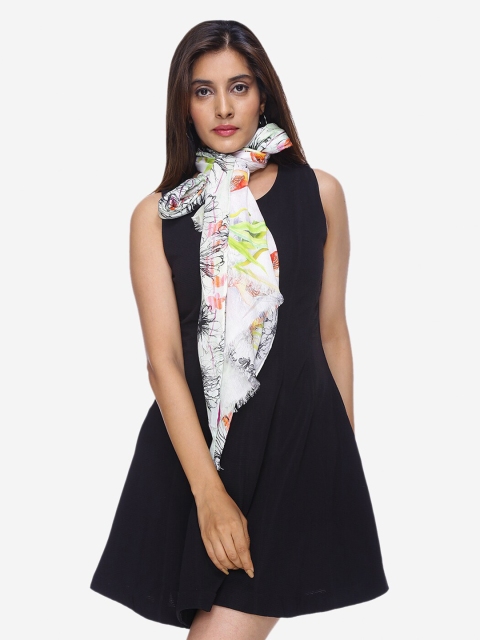 

Scarf & Glitters Women White & Black Printed Scarves