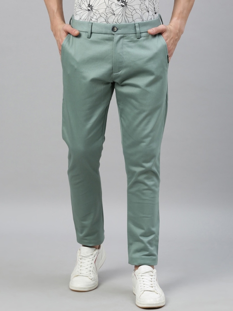 

RARE RABBIT Men Green Slim Fit Chinos Trousers