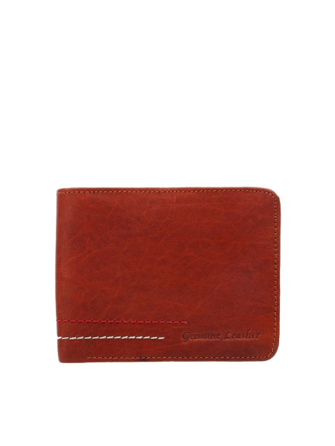 

Swiss Design Men Coffee Brown Textured Leather Two Fold Wallet