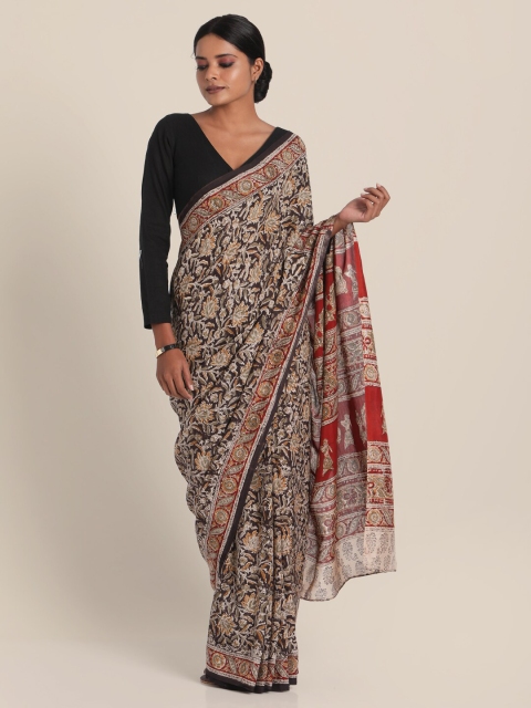 

Suta Red & Black Paisley Kalamkari Pure Cotton Saree