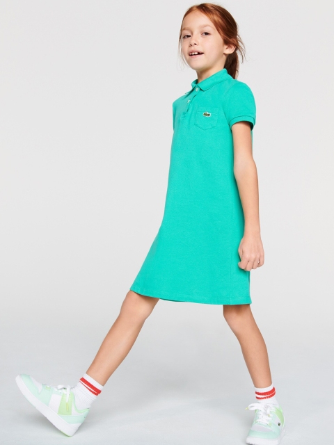 

Lacoste Girls Turquoise Blue Polo Collar Cotton T-shirt Dress