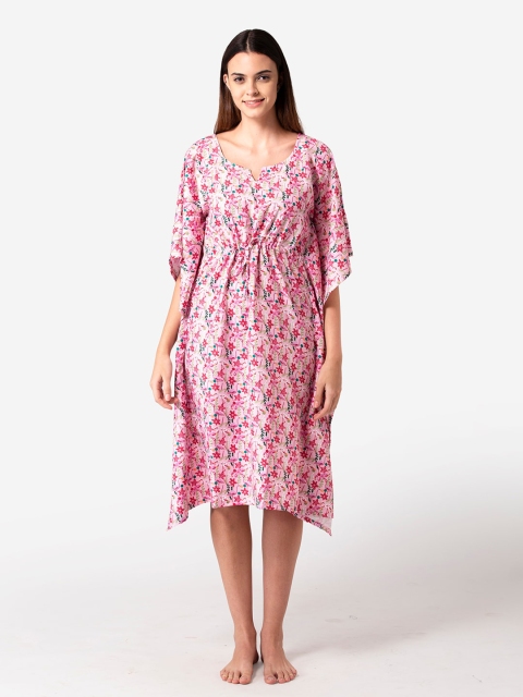 

Bellofox Pink Printed Kaftan Nightdress