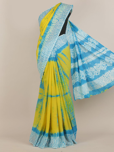 

Pothys Yellow & Blue Jaipur Cotton Saree
