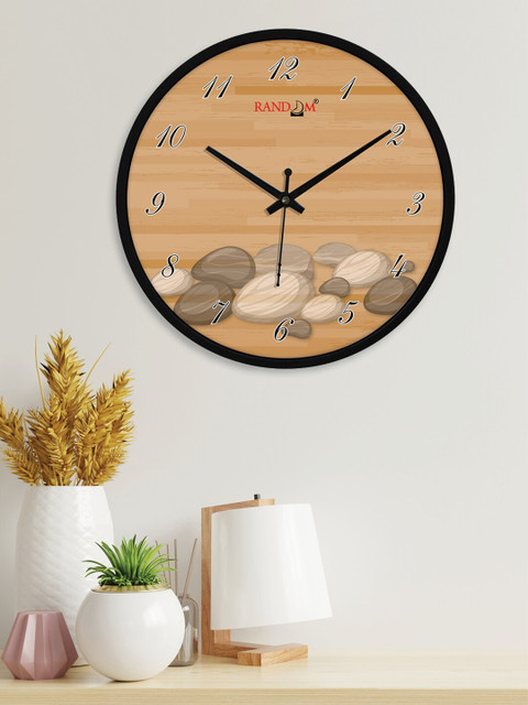 

RANDOM Black & Brown Printed Contemporary 24.1cm Analogue Wall Clock