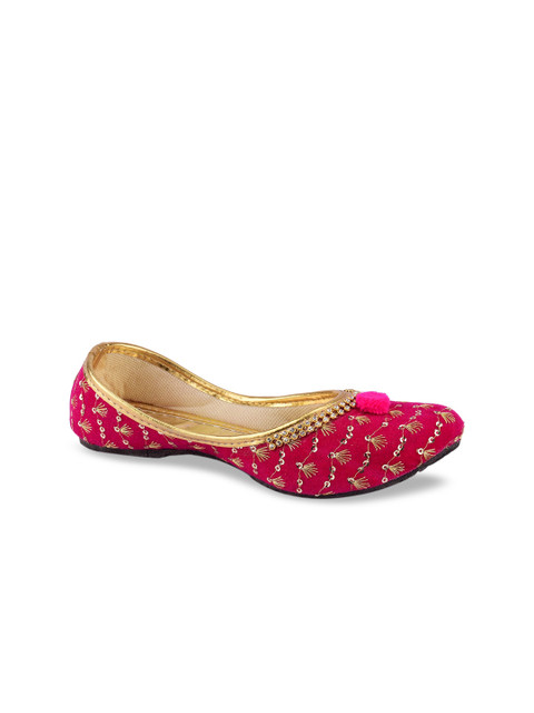 

DESI COLOUR Girls Pink Embellished Mojaris