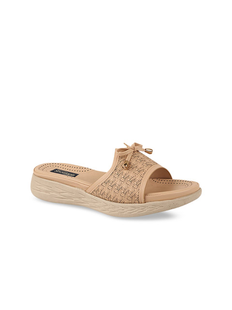 

Shoetopia Women Beige Embellished Open Toe Flats