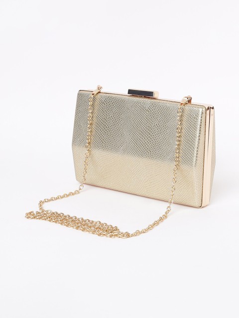 

CODE by Lifestyle Gold Textured Box Clutch