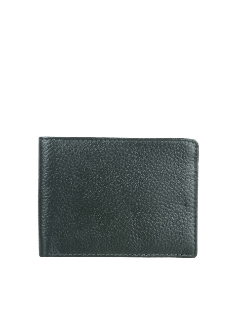 

Swiss Design Men Green Textured Leather Two Fold Wallet