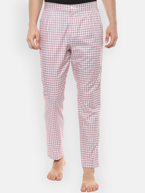 

Van Heusen Men White & Red Checked Pure Cotton Lounge Pants