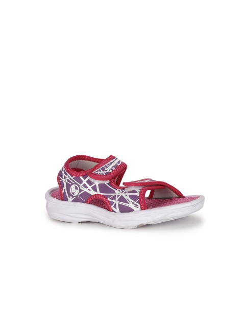 

Bubblegummers Girls Pink & Purple Printed Open Toe Flats