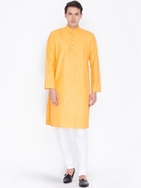

VASTRAMAY Men Mustard Yellow Kurta Set