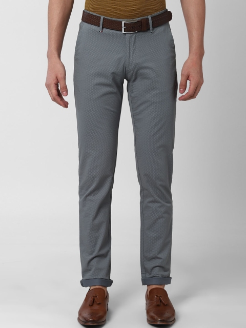 

Peter England Casuals Men Grey Printed Slim Fit Trousers