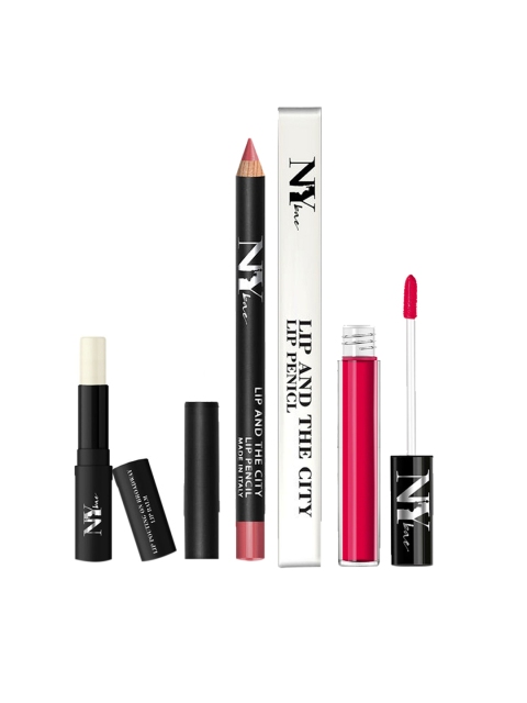 

NY Bae Pout Ready Lips Combo (Strawberry Lip Balm, Pink Liquid Lipstick, Pink Lip Pencil), Multi