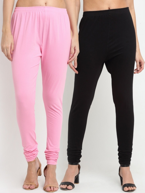 

NEUDIS Women Pack of 2 Churidar, Black