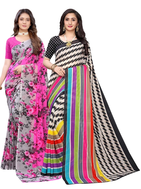 

KALINI Women Pack Of 2 Printed Sarees, Pink