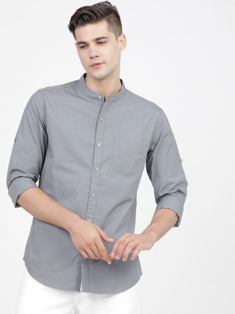 

HIGHLANDER Men Grey Slim Fit Casual Shirt