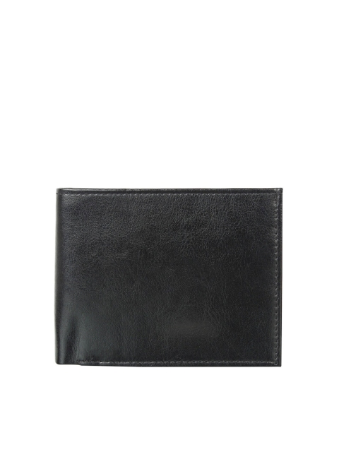 

Swiss Design Men Black Textured Leather Two Fold Wallet