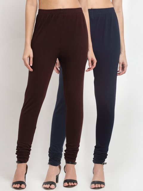 

NEUDIS Women Pack of 2 Churidar, Brown