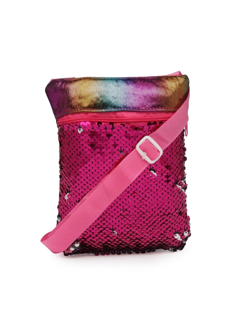 

Stoln Pink Embellished Structured Sling Bag