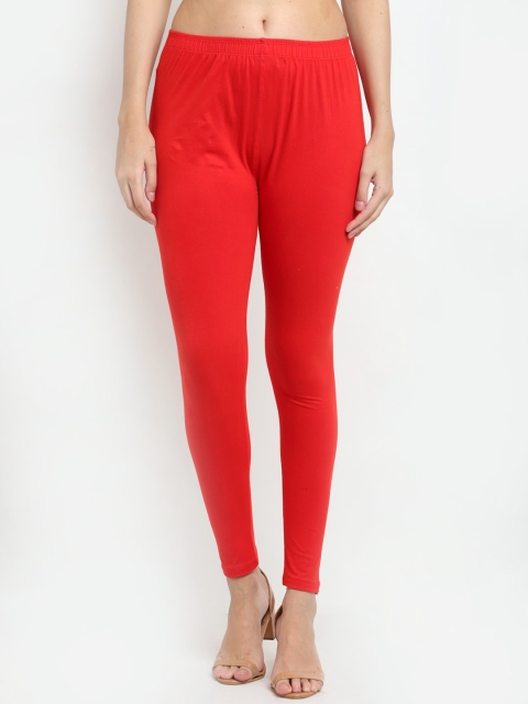 

NEUDIS Women Red Solid Ankle-Length Leggings