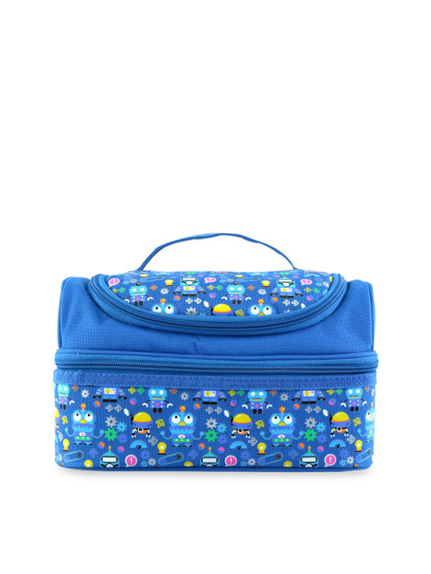 

Smily Kiddos Unisex Kids Blue & Yellow Crazy Robo Theme Printed Smily Dual Slot Lunch Bag
