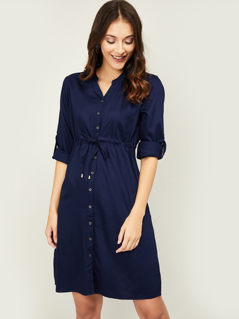 

Fame Forever by Lifestyle Navy Blue Shirt Dress