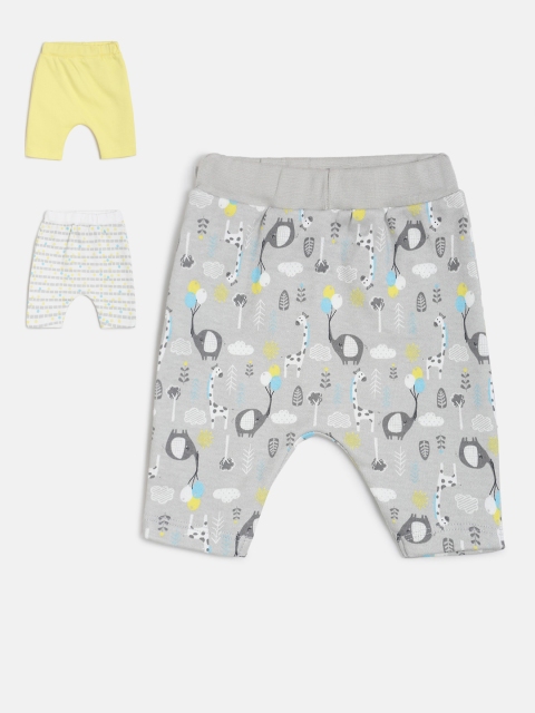 

MINI KLUB Infant Boys Pack Of 3 Pure Cotton Printed Pants, Yellow