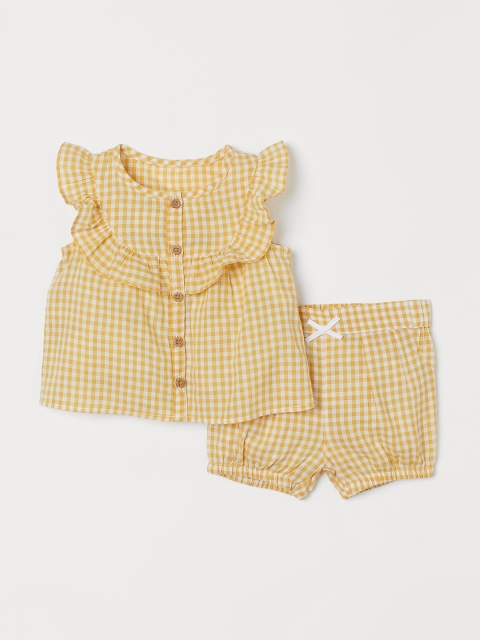 

H&M Girls Yellow & White 2-Piece Cotton Set