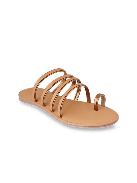 

pelle albero Women Tan Brown Open Toe Flats