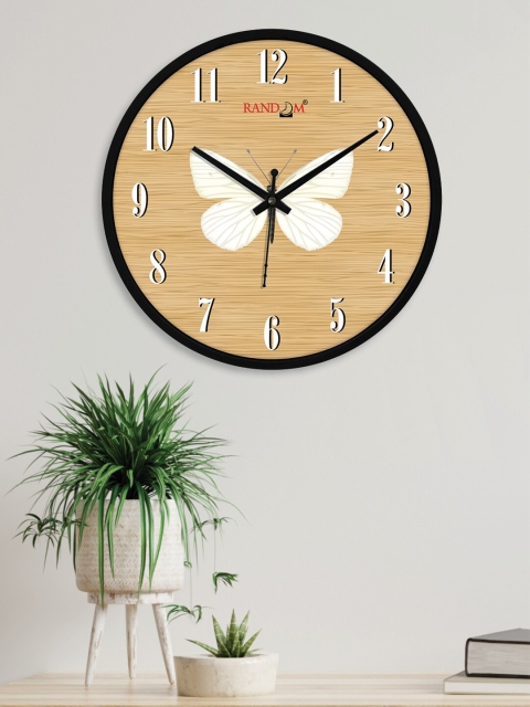 

RANDOM Beige Printed Contemporary Wall Clock