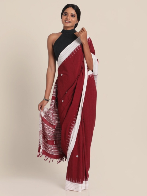 

Suta Maroon & White Pure Cotton Saree