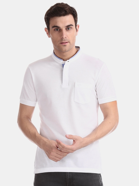 

Arrow Sport Men White NA Mandarin Collar T-shirt NA