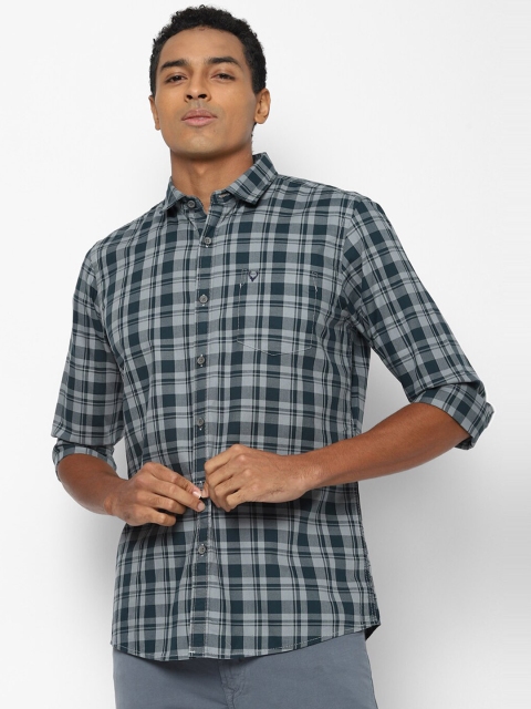 

Solly Jeans Co Men Grey Tartan Checks Checked Casual Shirt