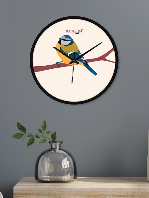 

RANDOM White & Yellow Printed 49 cm Analogue Contemporary Wall Clock