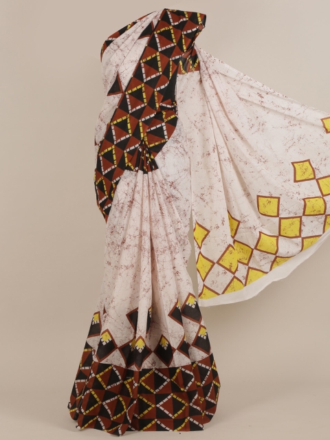 

Pothys White & Yellow Jaipur Cotton Saree