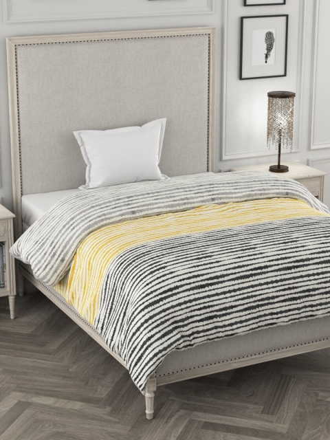 

Portico New York White & Yellow Striped AC Room 120 GSM Single Bed Comforter