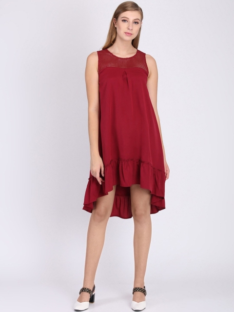 

Heather Hues Women Maroon A-Line Dress