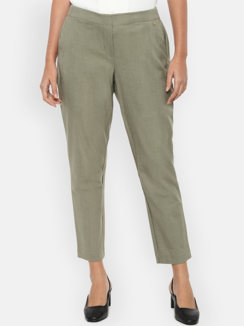 

Van Heusen Woman Women Olive Slim Fit Regular Trousers