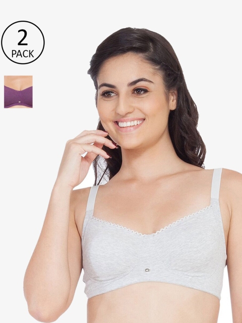 

Soie Grey & Purple Set of 2 Full Coverage Balconette Bra
