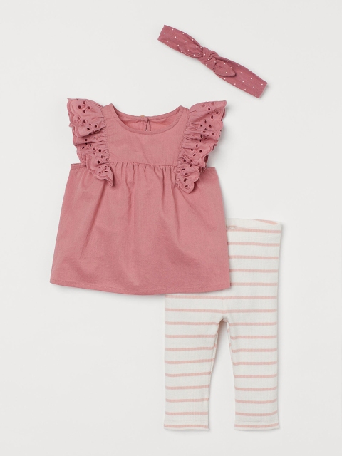 

H&M Girls 3-piece Cotton Set, White