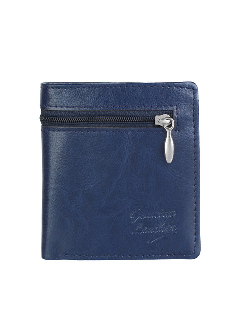 

Swiss Design Unisex Blue Solid Two Fold Wallet