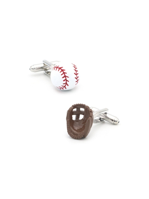 

The Tie Hub Brown & White Baseball Gloves and Ball Cufflink