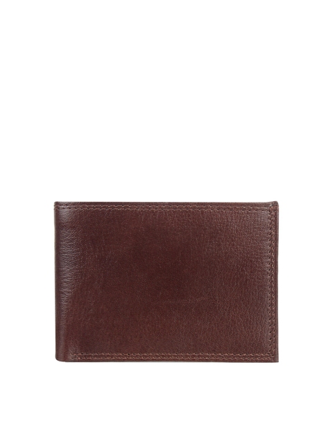 

Swiss Design Men Brown Textured Leather Two Fold Wallet