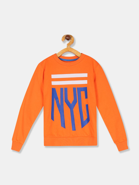 

Flying Machine Boys Orange Printed Sweatshirt